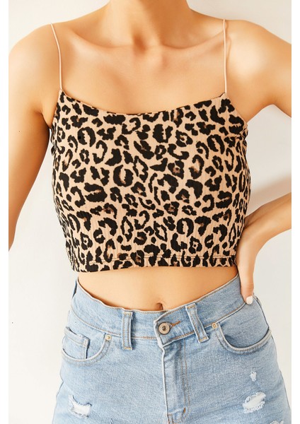 Leopar Askılı Kaşkorse Bluz 1KXK2-44686-60