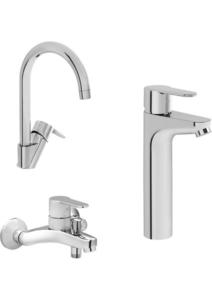 Win S Uzun Lavabo, Banyo, Eviye ve System Rain Tepe Duş Seti