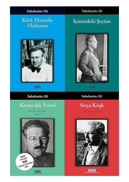 Sabahattin Ali 4 Kitap Set (Kürk Mandolu Madonna, Kuyucaklı Yusuf, Içimizdeki Şeytan, Sırça Köşk)