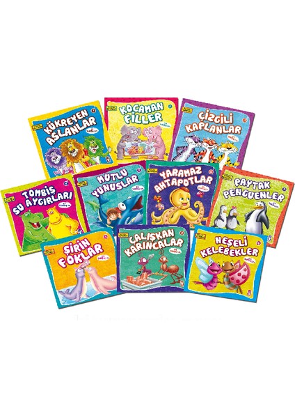 Sevimli Hayvanlar ile Tanışalım 10 Kitap Set Okul Öncesi