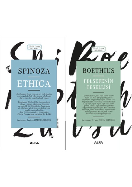 Veritas Felsefe Serisi 2 Kitap Set Ethica - Felsefenin Tesellisi (Spinoza, Boethius)