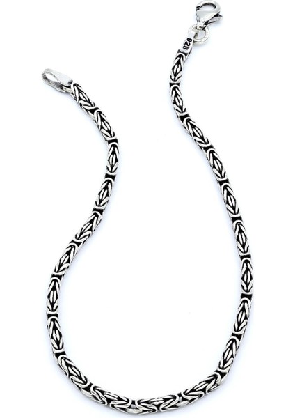 2.3 mm Kral Zincir Yuvarlak Model Erkek Gümüş Bileklik 138