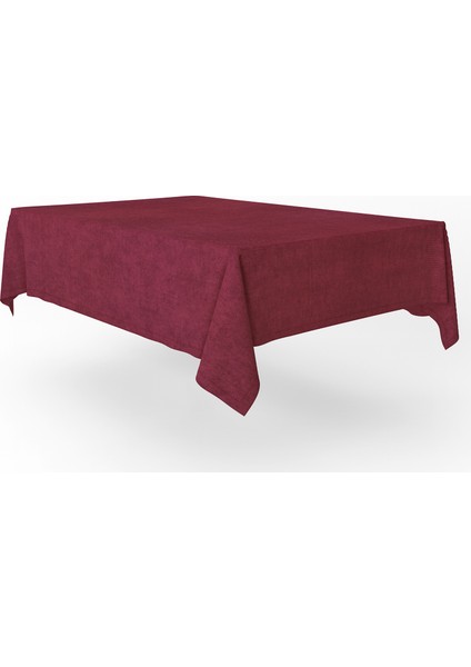 Kadife Dokulu Masa Örtüsü Bordo 140x220cm 14583
