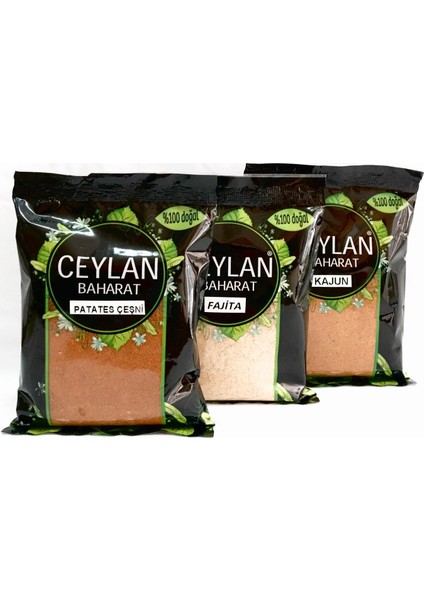 Ceylan Baharat Ekonomik Baharat Seti ( Fajita 30 gr + Kajun 30 gr + Patates 30 gr )