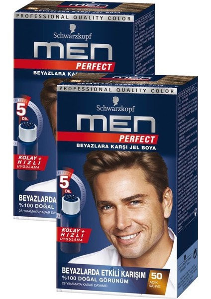 Men Perfect 50 Açık Kahve Saç Boyası X2