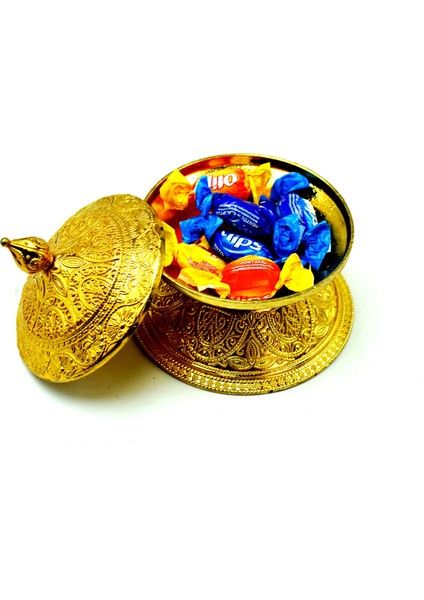 PY8801 Döküm Dekoratif Gold Lokum ve Şekerlik Obje