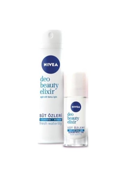 Deodorant Beauty Elixir Fresh Waterlily Kadın Sprey 150 ml + 40 ml Roll On Set
