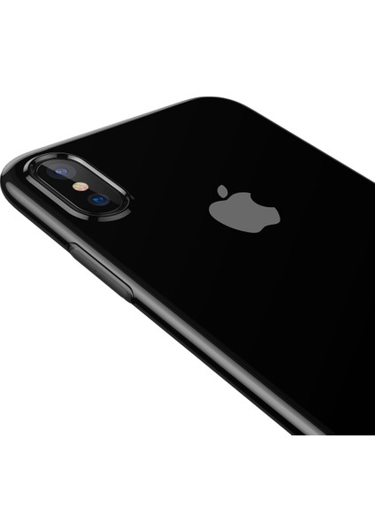 iPhone x Baseus Simplecity Serisi Tıpalı Silikon Kılıf Füme