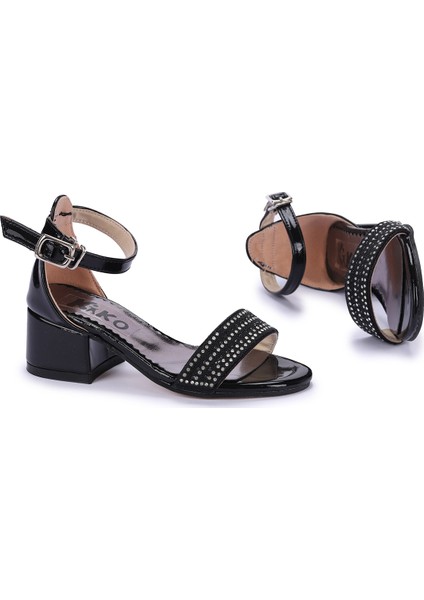 Kiko 761 Rugan Günlük Kız Çocuk 4 cm Topuk Sandalet Ayakkabı