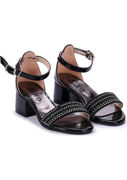 Kiko 761 Rugan Günlük Kız Çocuk 4 cm Topuk Sandalet Ayakkabı modelleri