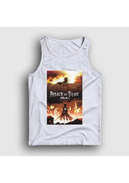 Unisex Beyaz Poster Anime Attack On Titan Atlet