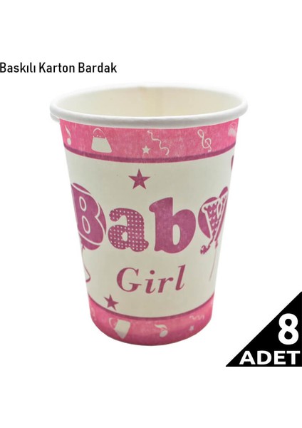 Baby Shower Karton Bardak, Pembe - 8 Adet fiyatları