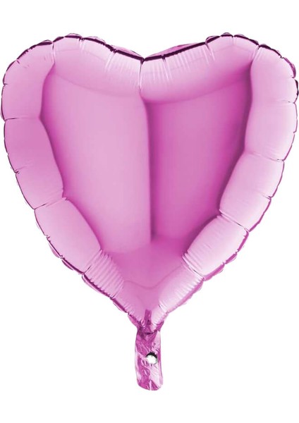 Kalp Folyo Balon, 45 cm - Fuşya