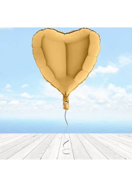 Kalp Folyo Balon, 45 cm - Altın