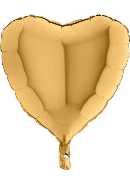 Kalp Folyo Balon, 45 cm - Altın