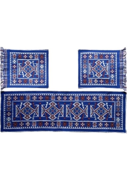 Oto Koltuk Kilim Seti Mavi Renk - Ön ve Arka Koltuk 3 Parça Takım