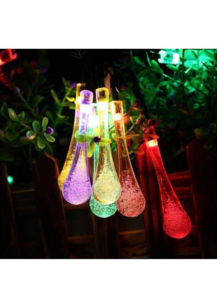 Güneş Enerjili 30 LED Rgb Su Damlası Çok Renkli Solar Bahçe Aydınlatması LED Lamba fırsatları