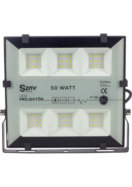 50 W 6500K Siyah Led Projektör