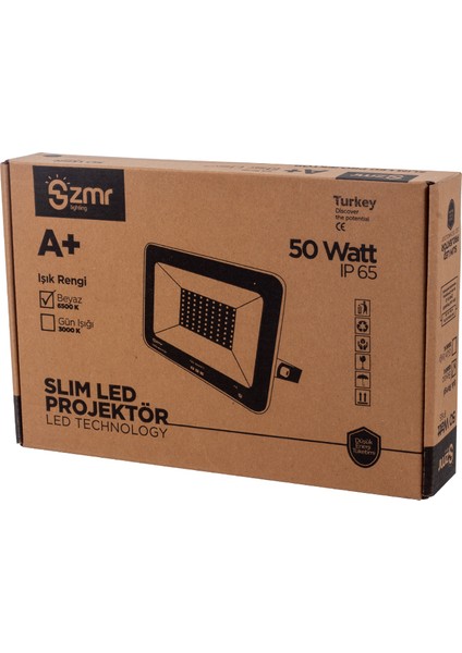 50 W 6500K Beyaz Slim Kasa Led Projektör modelleri