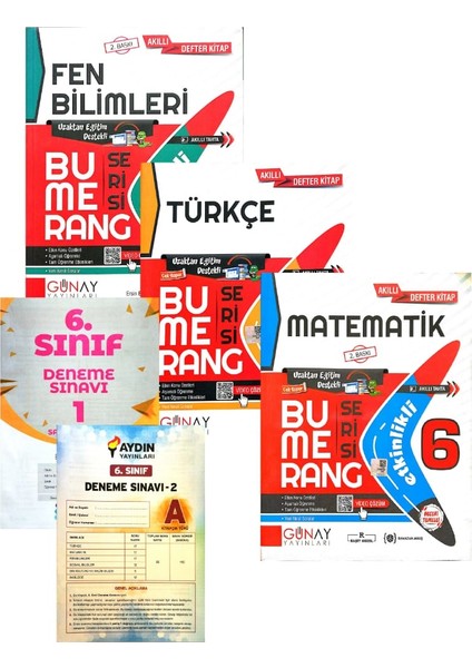 Gün&Ay Yayınları 6. Sınıf Bumerang Türkçe-Matematik-Fen Aydın-Muba Denemeli