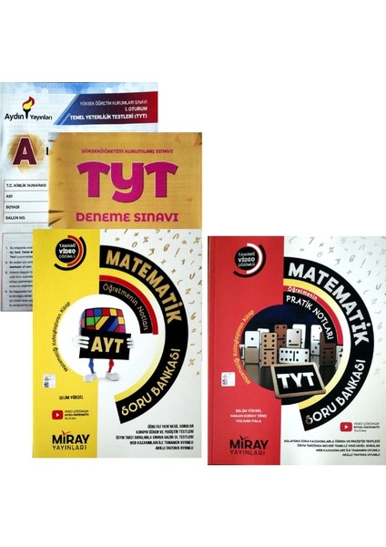 Miray Yayınları TYT-AYT Matematik Soru Bankası Aydın-Muba Denemeli