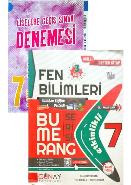 Gün&Ay Yayınları 7. Sınıf Bumerang Fen Bilimleri Okyanus Denemeli