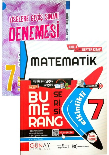 Gün&Ay Yayınları 7. Sınıf Bumerang Matematik Okyanus Denemeli