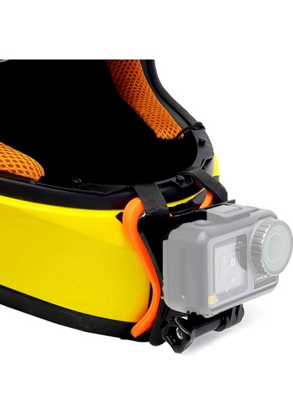 Tüm Aksiyon Kameralara Uyumlu Kask Çene Bağlantı Kayışı Turuncu