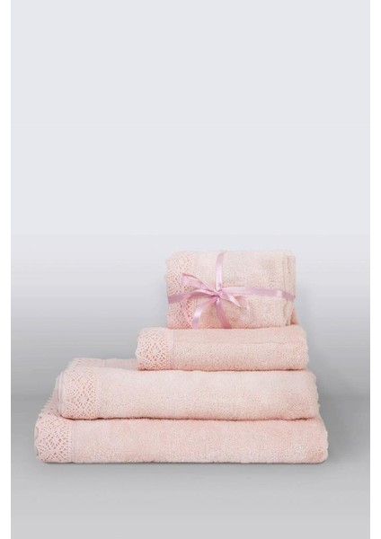 Lacy %100 Pamuk Banyo Havlusu Pudra 90x150