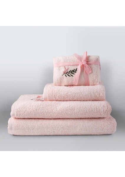 Rina %100 Pamuk 3'lü El Havlusu Seti Pembe 30x50