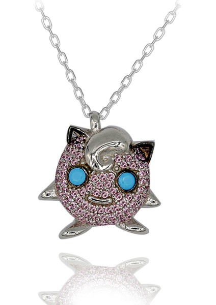 Pokemon Jigglypuff Gümüş Kolye