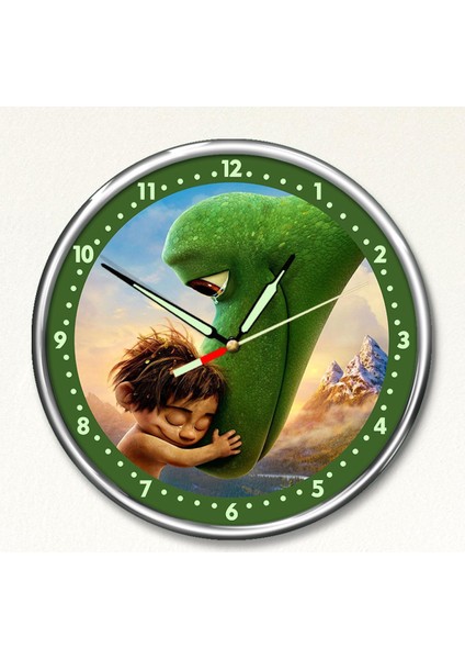 Dekor Loft Premium Gece Parlayan Şirin Dinazor Çocuk Odası Duvar Saati PFS-1834