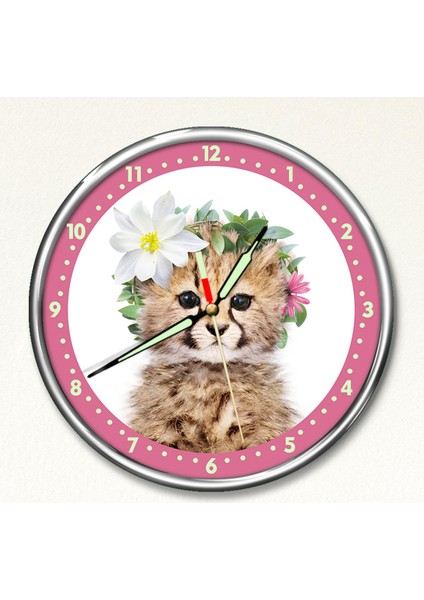 Dekor Loft Premium Gece Parlayan Çita Çocuk Odası Duvar Saati PFS-1810