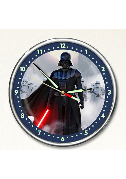 Dekor Loft Premium Gece Parlayan Darth Vader Çocuk Odası Duvar Saati PFS-1812