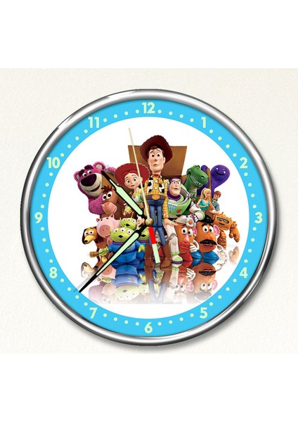 Dekor Loft Premium Gece Parlayan Oyuncak Hikayesi Çocuk Odası Duvar Saati PFS-1844