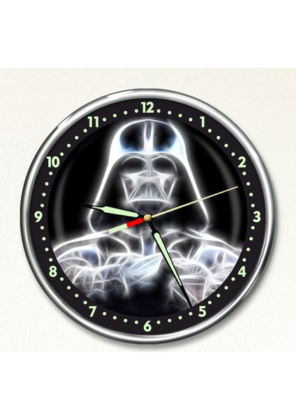 Dekor Loft Premium Gece Parlayan Darth Vader Çocuk Odası Duvar Saati PFS-1814