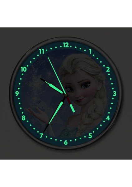 Dekor Loft Premium Gece Parlayan Elsa Frozen Çocuk Odası Duvar Saati PFS-1837