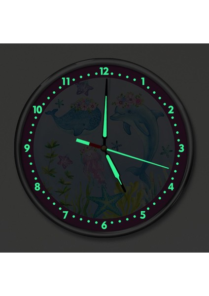 Dekor Loft Premium Gece Parlayan Suluboya Denizaltı Çocuk Odası Duvar Saati PFS-1806 fiyatları