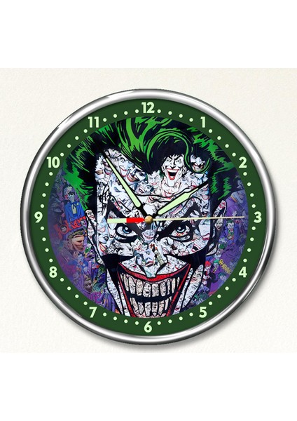 Dekor Loft Premium Gece Parlayan Joker Çocuk Odası Duvar Saati PFS-1829