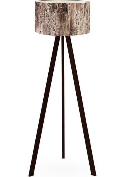 Art Tripod Ahşap Ayaklı Lambader Köşe Lambası Ağaç Kabuğu