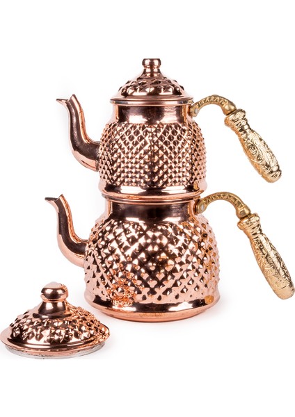 Sarı Saplı Keops Bakır Çaydanlık