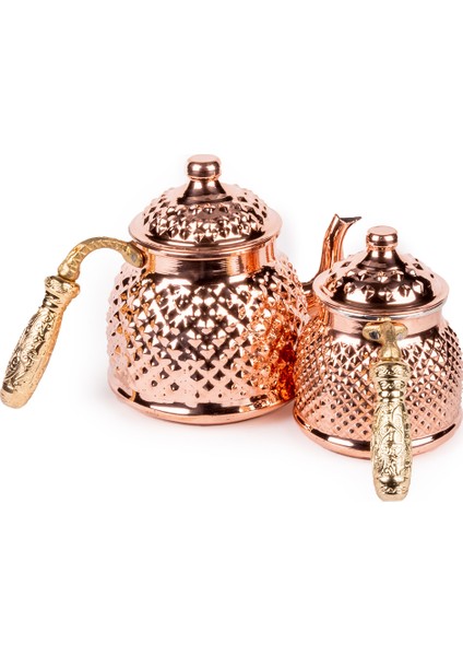 Sarı Saplı Keops Bakır Çaydanlık