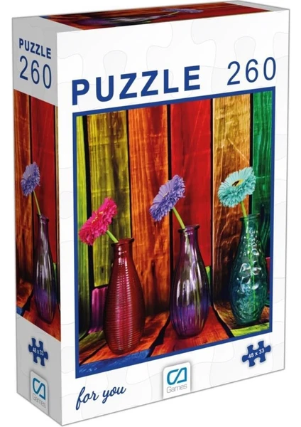 CA Oyuncak Çiçekler Puzzle 260 Parça Saks Mavisi