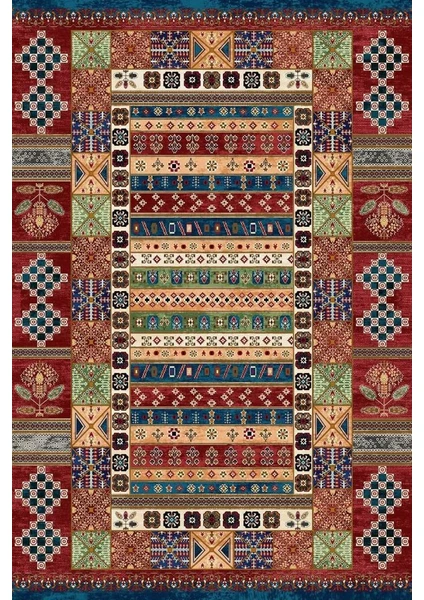 Çam Halı Lotus 3254 Şal Desen Saçaklı Baskı Kilim