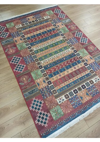 Lotus 3254 Şal Desen Saçaklı Baskı Kilim