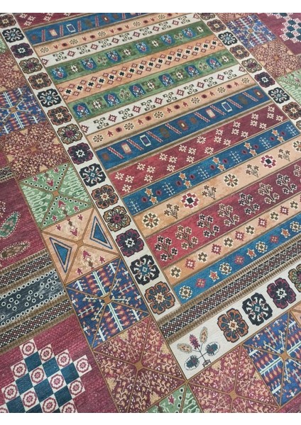 Lotus 3254 Şal Desen Saçaklı Baskı Kilim