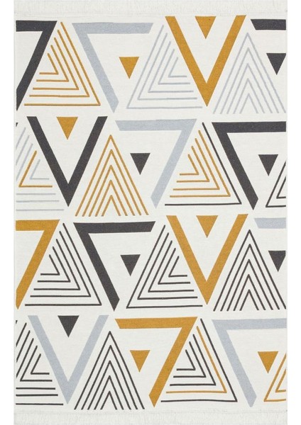 Arya Kilim Ar 18 Yellow Grey Çift Taraflı Kilim