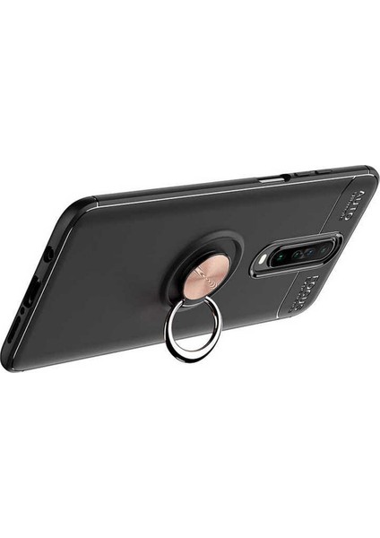 Xiaomi Poco X2 Kılıf Autofocus Shockprof Ravel Yüzüklü Standlı Slikon Kapak Lacivert