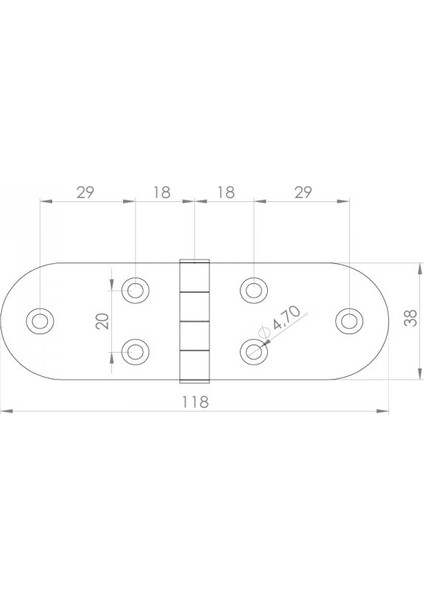 Kurtoğlu Paslanmaz Paslanmaz Mente 38 x 118 mm