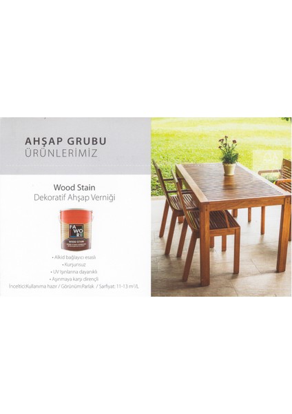 Wood Stain Dekoratif Ahşap Verniği 0,75 L Naturel